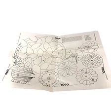 TRI CHEM Unmarked 1090 Basket Flowers Liquid Embroidery Picture instructions Vtg