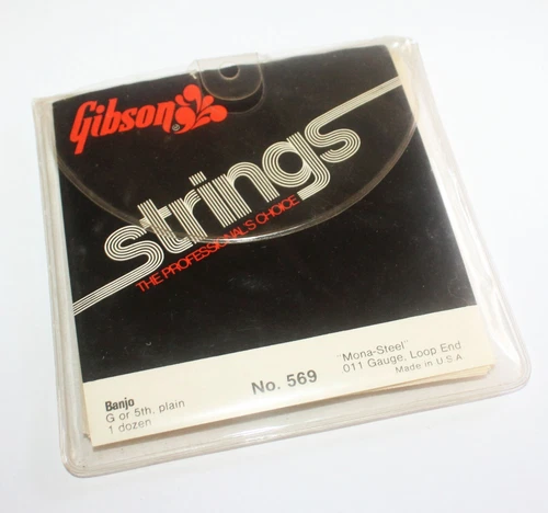Vintage 1976 Gibson Mona-Steel Strings 1 Pack of 12 Strings No 569 G or 5 Plain