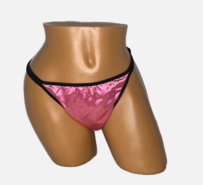 String Bikini Second Skin Pink Panties Satin Stretch  2XL