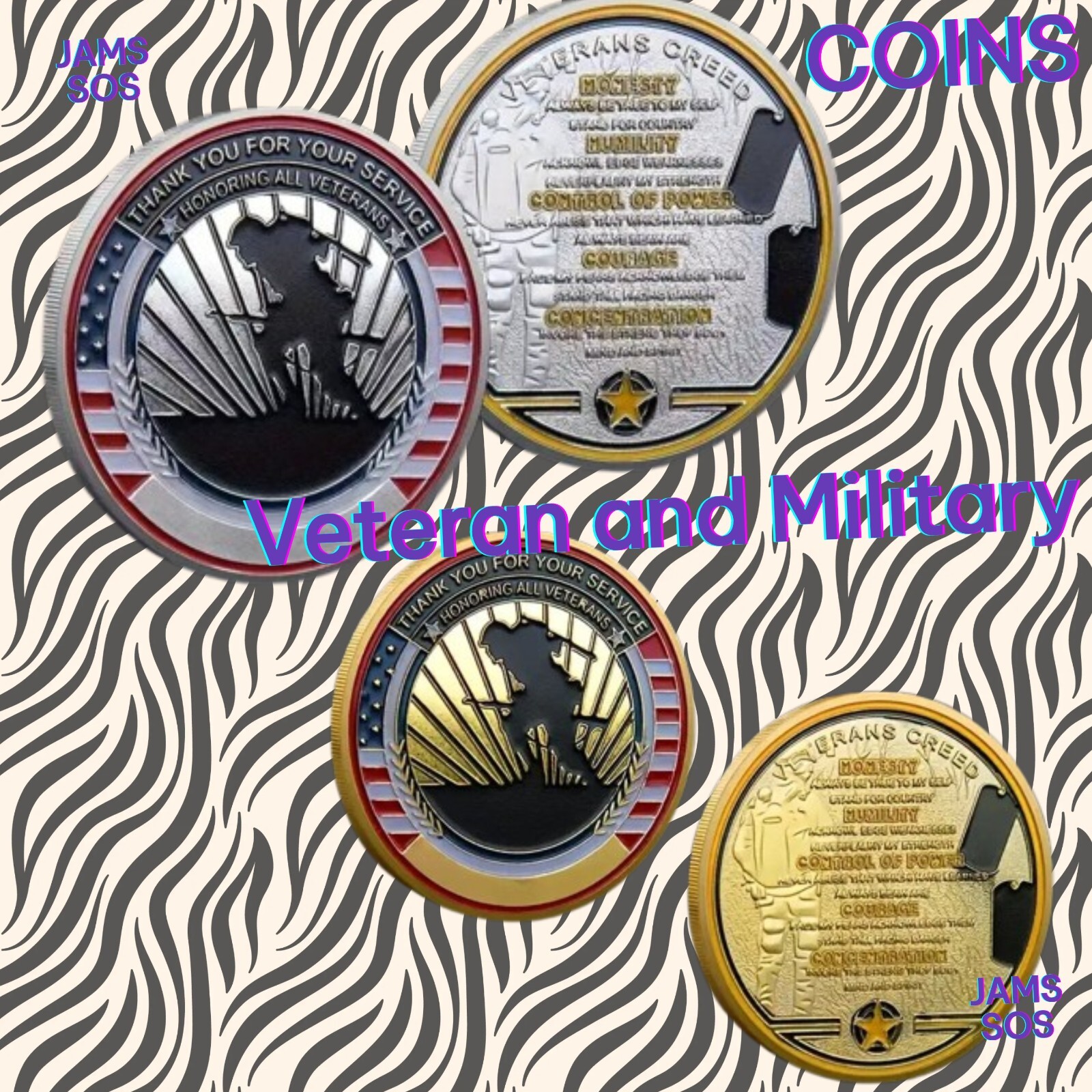 VETERAN Commemorative Coins Veteran Tribute Military Challenge Coin