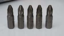 5x Universal  PZ2 X 25MM Pozi Drive SCREWDRIVER SCREW BIT.