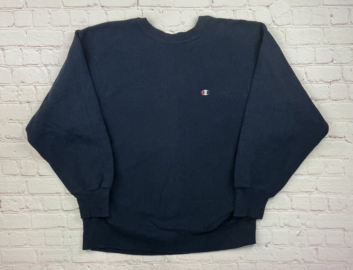 VTG 80s 90s Blue Champion Reverse Weave Logo Sweatshirt Size VTG 80s 90s Blue Champion Reverse Weave Logo Sweatshirt Size