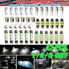 42 Piezas Accesorios de Luz LED Interior de Coche para Bombillas de Lámpara de Matrícula de Mapa de Domo