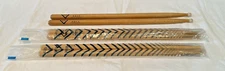 Vintage Vater Rock Nylon Tip Hickory Drum Sticks - 3 Pair - 1990s