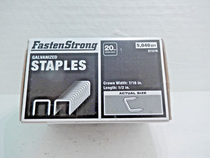 {  Fasten Strong 20GA 7/16 X 1/2  Galvanized Staple Gun Staples (5,040 Pack)