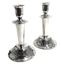 Vintage GAB Candlesticks Swedish Sterling Silver 1950's Fully Hallmarked 6.25 "