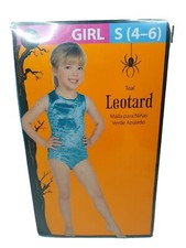 Girl's Leotard S 4-6 Teal Body Suit Halloween Costume Dance Gymnastics New
