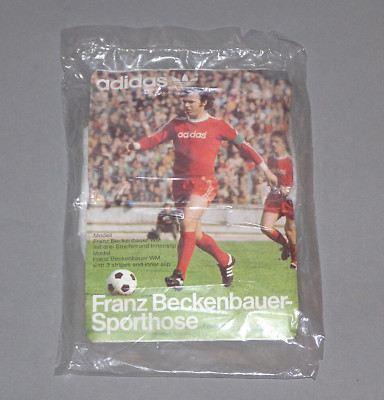 ORIGINAL 80er ADIDAS SPORTHOSE SHORTS ''FRANZ BECKENBAUER WM'' weiß + blau ~ NEU