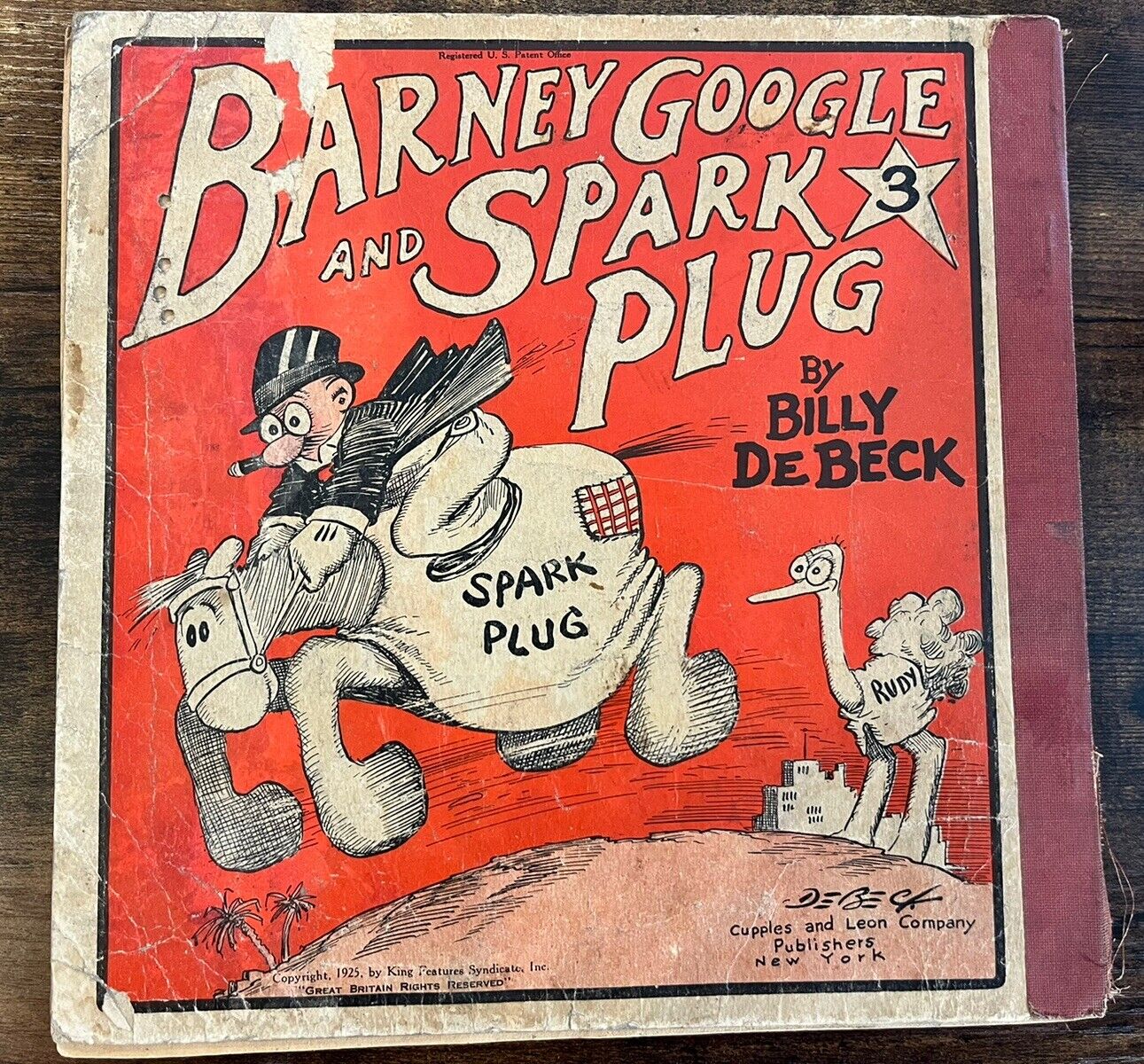 BARNEY GOOGLE AND SPARK PLUG #3 (1925) Platinum Age Comic Book - Vintage Antique