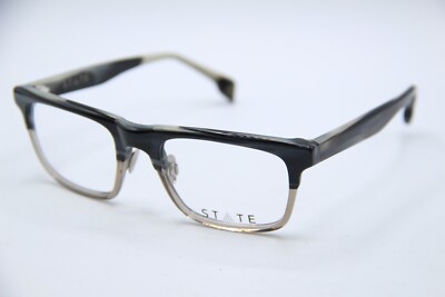 NEW STATE BURNHAM GF EBONY SMOKE BLACK GREY AUTHENTIC DESIGNER EYEGLASSES 51-20
