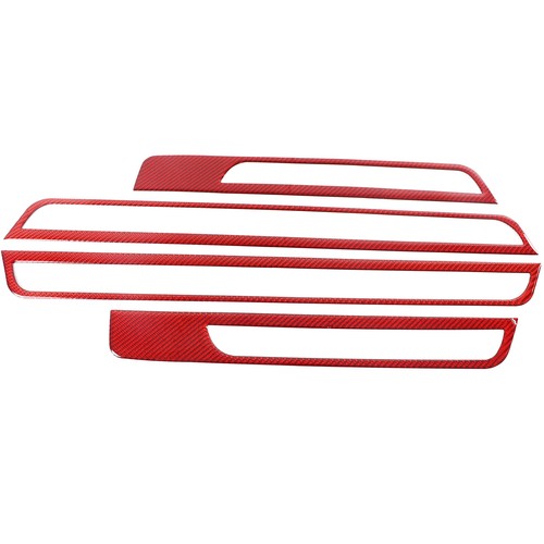 Red Carbon Car Door Sill Scuff Plate Panel Trim Sticker For Infiniti Q50 2015-22 - Picture 10 of 12