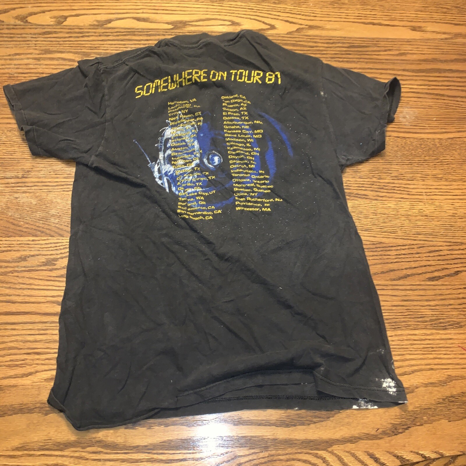 Vintage VTG Iron Maiden Somewhere On Tour Shirt 1987 Medium  Eddie image 3