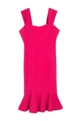 Marina Flounce Hem Sheath Dress, Size 6 - Hotpink at Nordstrom Rack