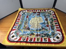Vintage Germany Scarf 26" Square Cities Souvenir Flags Travel Deutschland