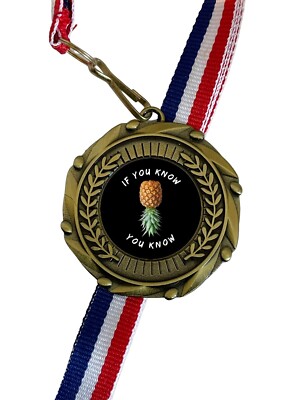 Upside Down Ananas 45 mm Kombi Medaille & Band Gravur gratis