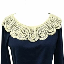 Wrapables Crochet Lace Cream Collar