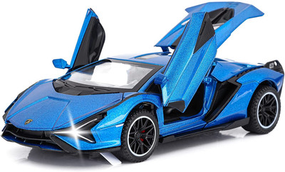 SASBSC Lambo Toy Cars Sian Fkp37 Diecast Metal Model Car with Light and Sound Pu