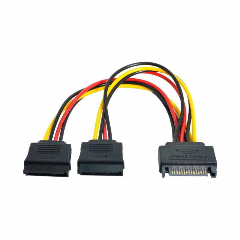 SATA Power SATA 15pin hard disk Power Male to 2 Female Splitter extension Cord - Image 4 of 4