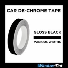 Gloss Black De-Chroming Chrome Delete Tape 10m Length - Various Widths