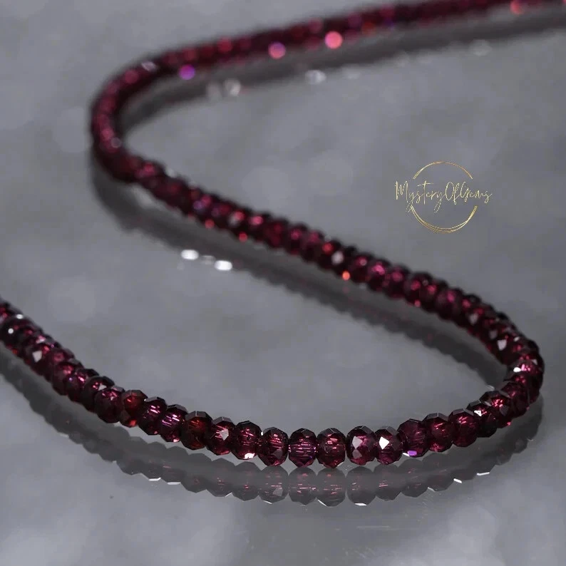 Collier Ras Du Cou En Perles Opales Roses - Longueur 24 Pouces, Plaqué Argent, Pierre Naturelle