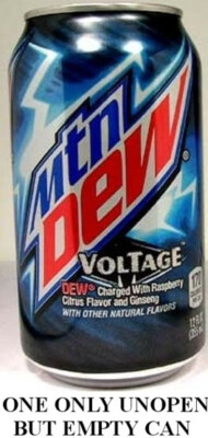 Mountain Dew Voltage Raspberry Gingseng Ltd. Ed. USA 2011 EMPTY UNOPEN 12oz Can