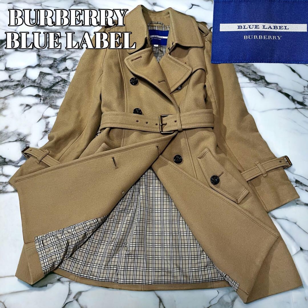 BURBERRY BLUE LABEL Woman's brown trench coat Asian fit M 38 BURBERRY BLUE LABEL Woman's brown trench coat Asian fit M 38