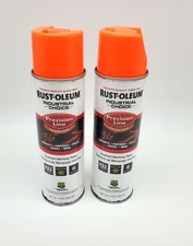 Rust-Oleum Inverted Marking Spray Paint Flourescent Orange 17oz Can Pack of 2