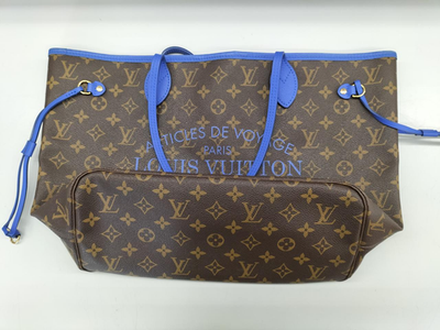 Louis Vuitton Neverfull MM M40938 Ikat Flower Monogram Canvas Blue