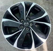 MAZDA CX-5 19x7 ALUMINUM 5 ANGLED SPOKE WHEEL RIM BLACK MACHINED 22-24 # 113837