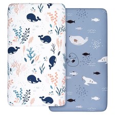 Confezione 2 Lenzuola Lettino, 100% Microfibra - Traspirante, 120 x 60 cm Accoglienti e Leggere...