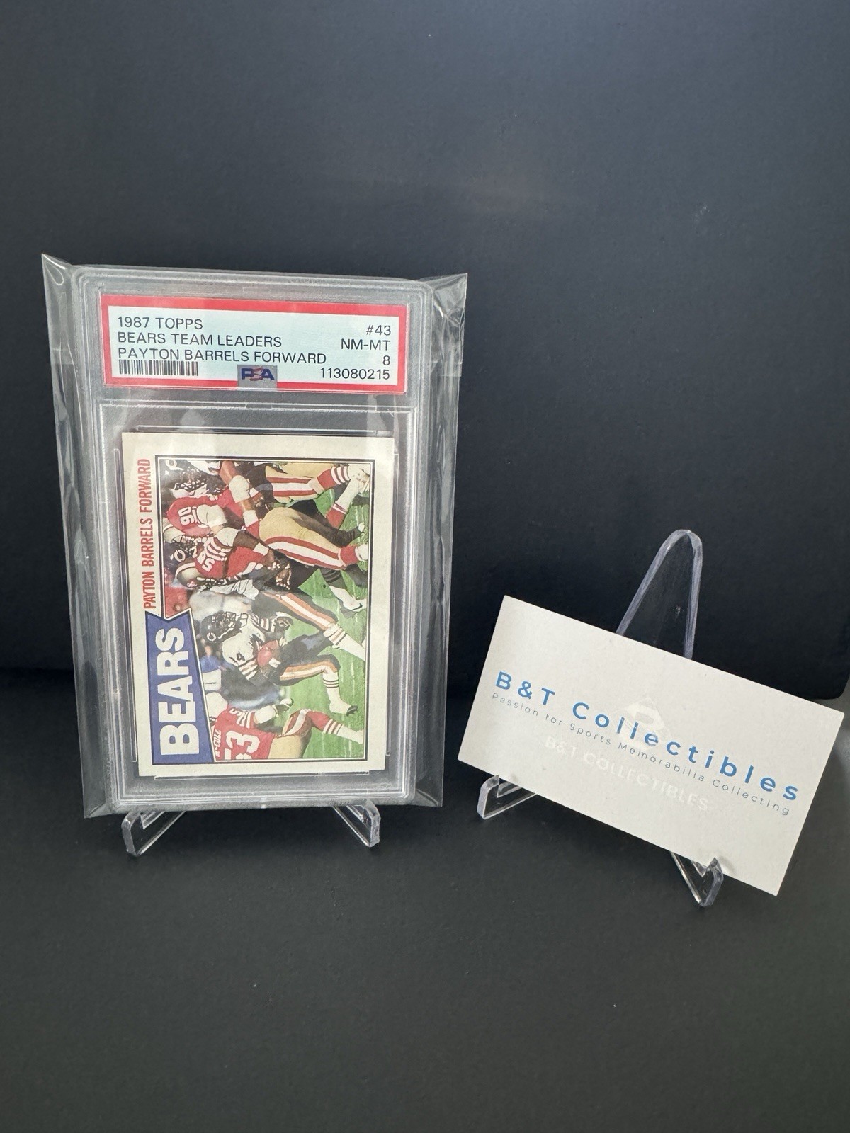 1987 Topps #43 Walter Payton Barrels Forward PSA 8 NM-MT Chicago Bears HOF🔥🔥