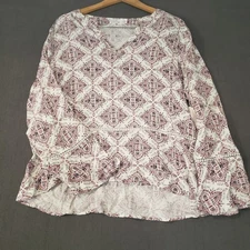 Time & Tru Peplum Top Womens Size XXL Bell Sleeves Relaxed Fit