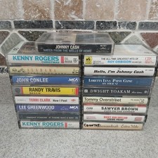 Vintage Classic Country Cassette Tape Lot Of 17 Johnny Cash, Kenny Roger's Etc..