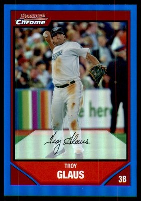 2005 Bowman Chrome #129 Troy Glaus #/150 Blue Refractors