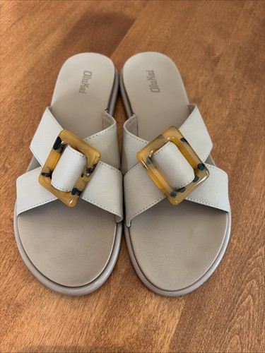 Olukai La'i Slide Sandals Taupe Tortoiseshell Size 9