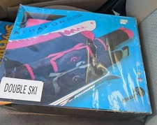 Athalon Double Ski Bag Black And Pink Rare Vintage Brand New Sealed 