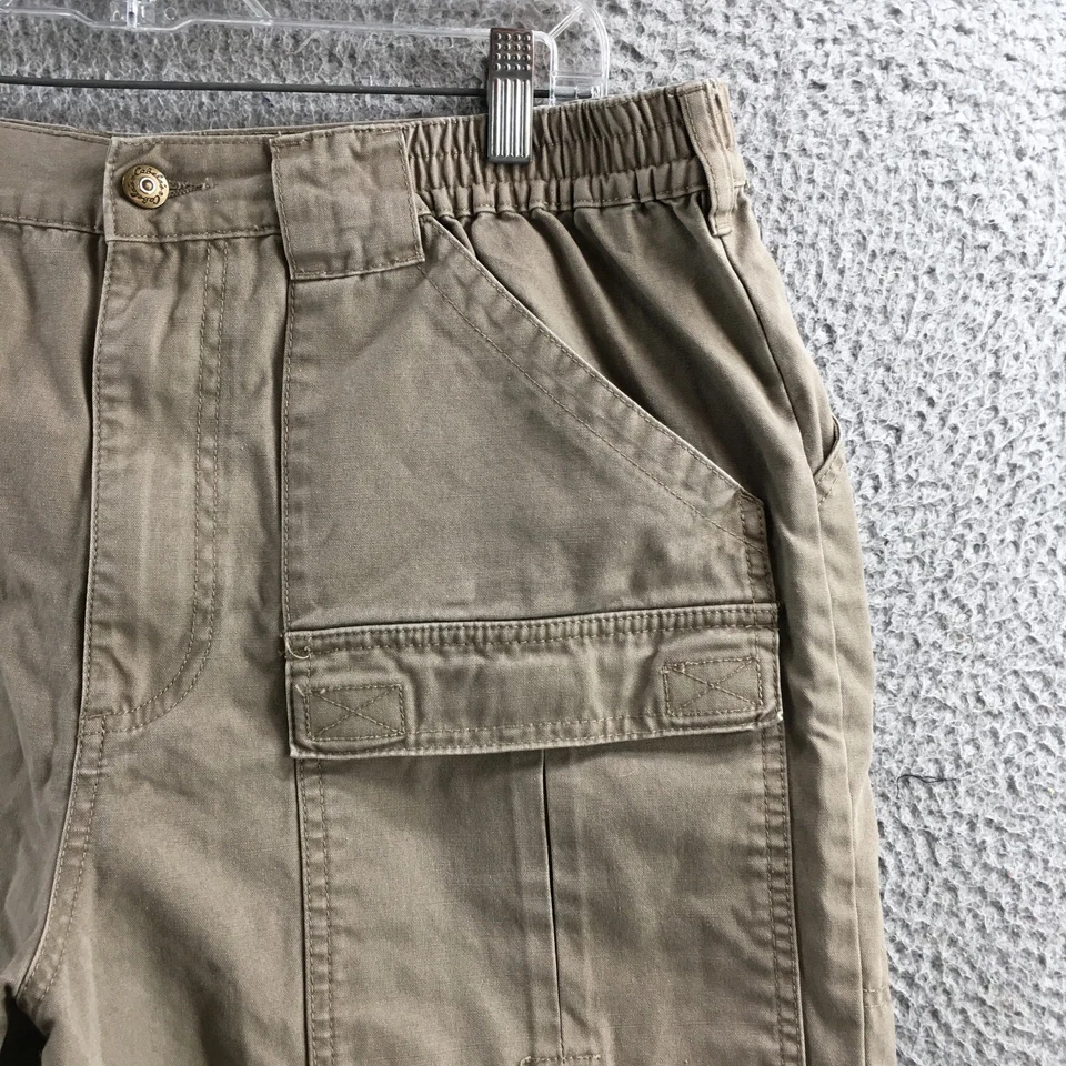 Cabelas Pantalón Corto Carga Exterior Hombre 36 Beige Algodón Tiro Alto Cintura Elástica Foto 3 de 4