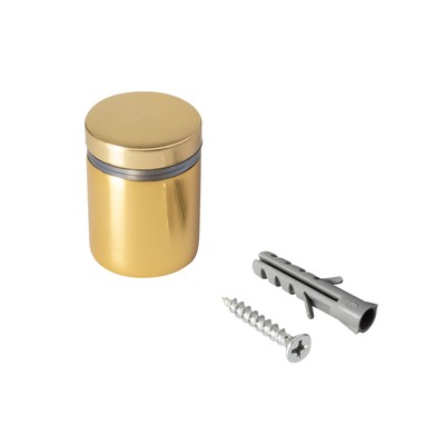 Sign Standoff 1'' Diameter x 1'' Barrel Length Gold Aluminum Eco Series Easy