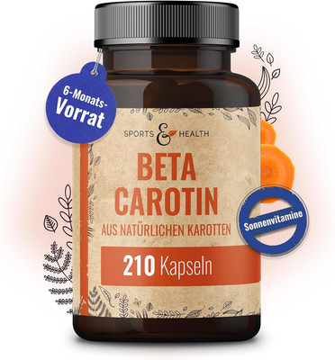 Beta Carotin Kapseln   210 Stück, 7 mg pro Kapsel, natürliche Karotten, vegan