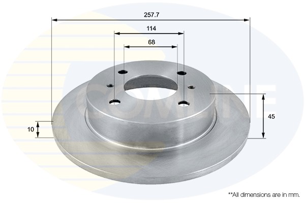 2 PCS COMLINE ADC0217 Brake Disc