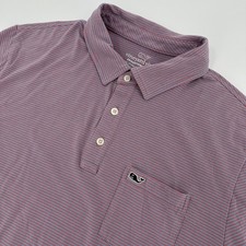 Vineyard Vines Polo Shirt Mens Large Edgartown Striped Pima Cotton Stretch