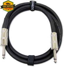 Speaker Cable 1/4 to 1/4 Inch 12 AWG 6 Ft Professional Guitar Bass Amp Black