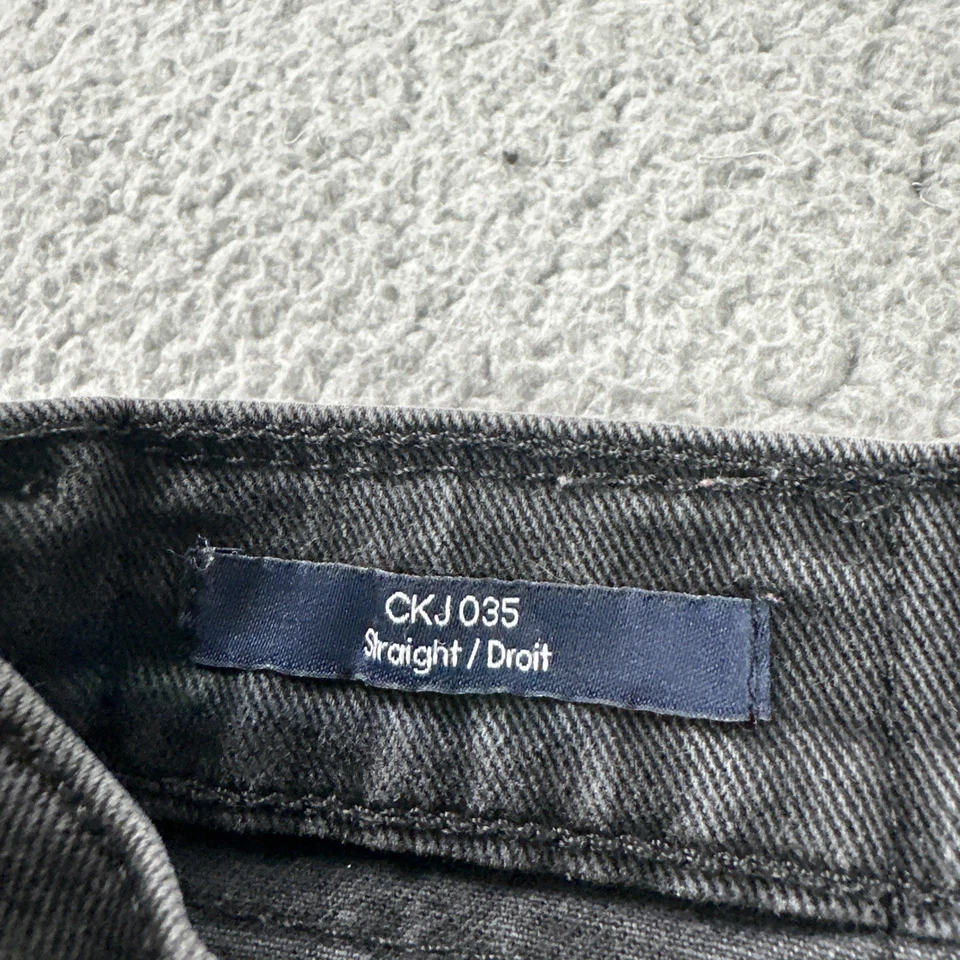 Calvin Klein Jeans Men 32x34 Black Dark Wash Slim Straight Stretch Denim CKJ035 - Image 3 of 4