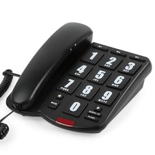 Landline Phones for Seniors, Big Button Telephone with Loud Volume 02-Black