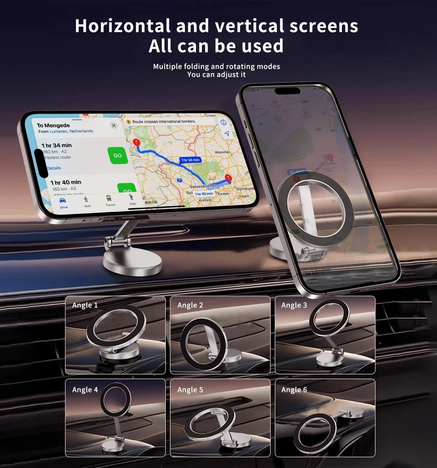 Magnetic Phone Holder Car Mount Dashboard Desktop Stand For iPhone For MagSafe - Image 4 of 4