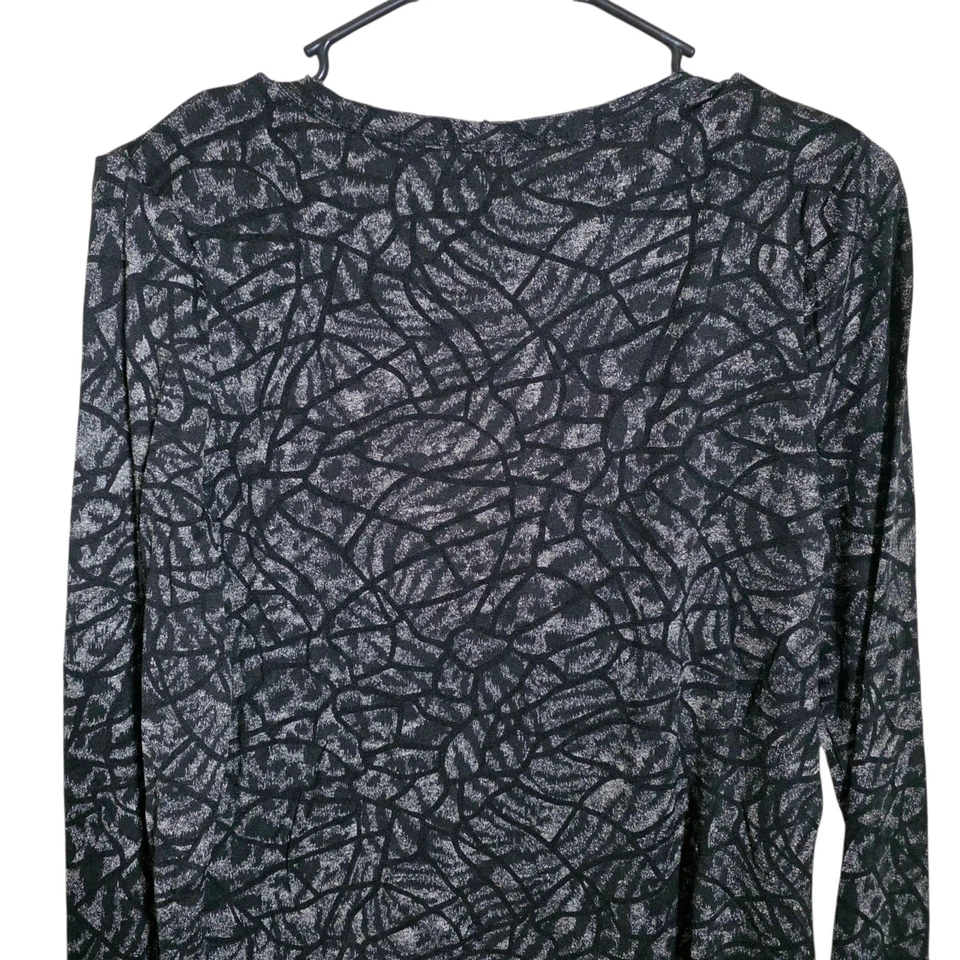 Женская футболка с пряжкой BKE Burnout с длинным рукавом черная серебристая размер L эластичный топ - Изображение 4 из 4