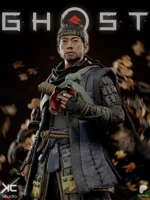 Jin Sakai 3D Printed Figure, Unpainted Ghost of Tsushima Model Kit