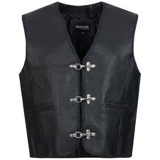 PAULGOS Lederweste Weste Kutte Leder Biker Rocker Motorrad Bikerweste BW1 