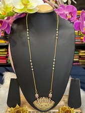 Impon Indian Necklace Ruby Lotus Pathakkam Haram Wedding Jewellery N31