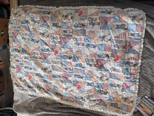 Vintage Homemade Holly Hobby Style Quilt Baby Blanket